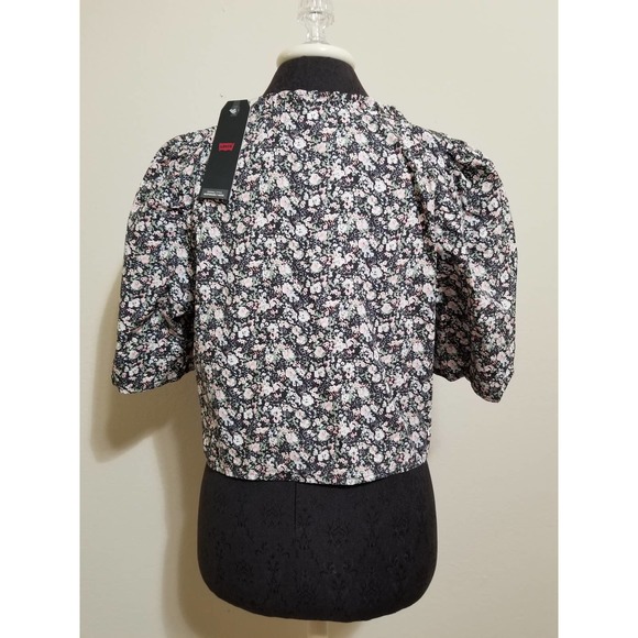Levi's Women's Shirt Crop Tops Puff Sleeve Square Neck Size X Large Gree… - Picture 5 of 11